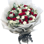 Bó Hoa Hồng Đỏ - Trắng, Gói Trọn Yêu Thương
